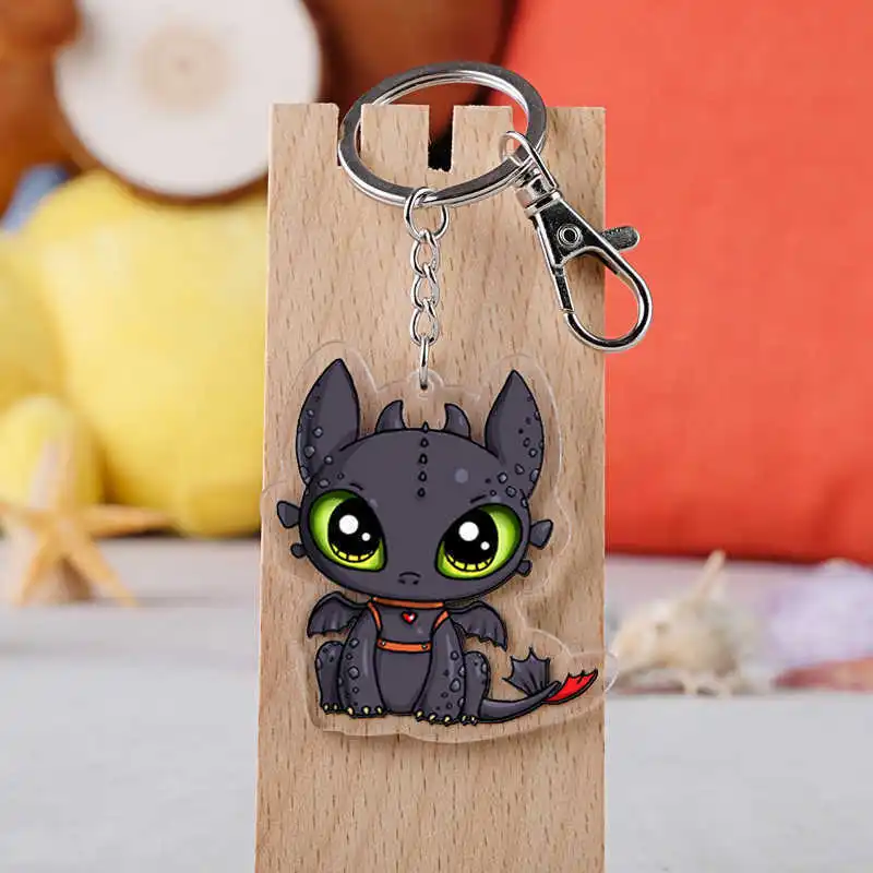 Anime character 3D toothless dragon keychain couple DIY buckle pendant backpack keychain personalized creative new style