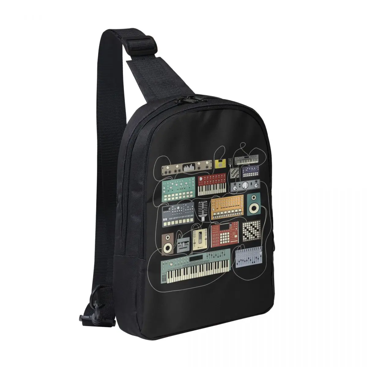 

Electronic Musician Synthesizer And Drum Machine Dj Chest Bag Men Sling Crossbody Backpack Chest Bag Hiking Daypack Shoulder Bag