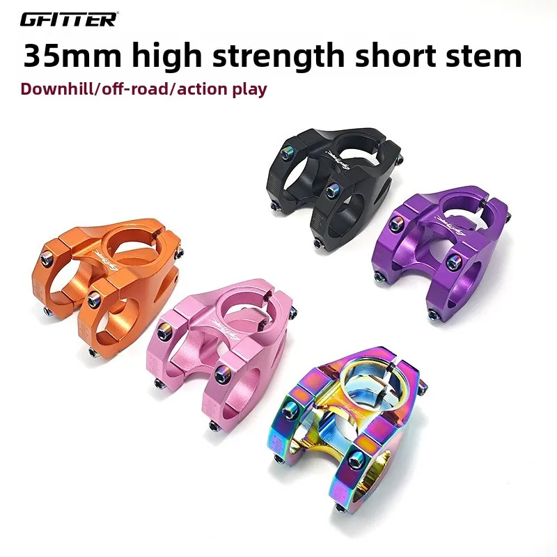 GFITTER 35mm MTB Bike Stem 31.8mm Handlebar 28.6mm Steerer CNC 6061 Aluminum Short Stem for Downhill Enduro Mountain Bike