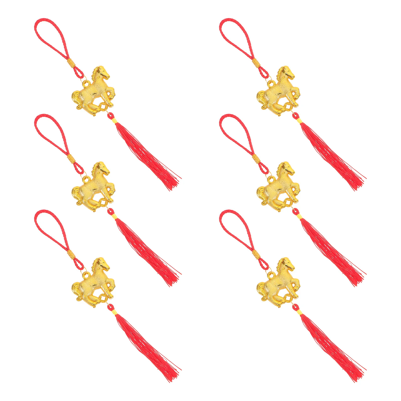 

6Pcs Chinese New Year Hanging Decorations Spring Festival Pendant Ornaments Indoor Outdoor Home Office Festive New Year Decor