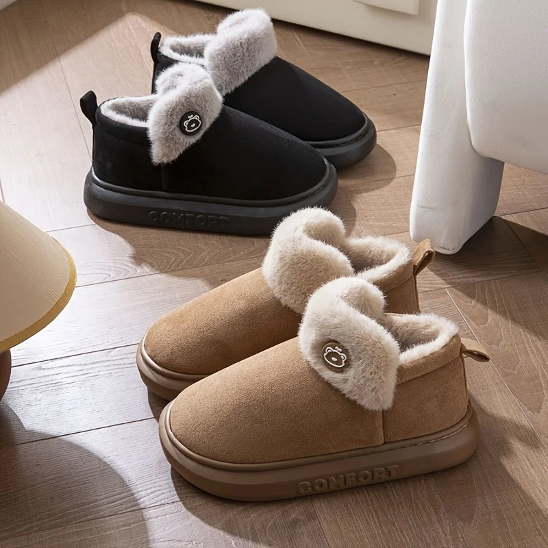 Cozy Winter Slippers: Soft Velvet, Thick Sole, Warm & Skin-Friendly. Indoor/Outdoor Use. - Image 5