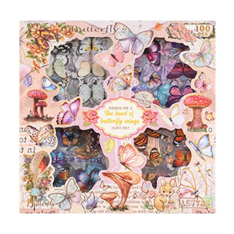 100 Pcs Lovely Stickers Self-Adhesive PVC Stickers Cartoon Sticker for Laptops