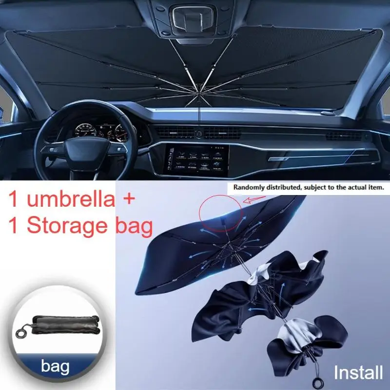 【CMO】Multifunctional Convenient Foldable Car Windshield Sunshade Interior Protection Cover Car Sun Umbrella