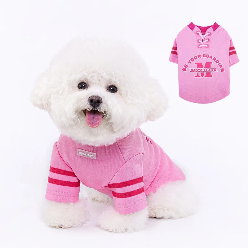 

Dog T-shirt Cat Autumn Winter Costume Clothing Puppy Dogs Printed Clothes French Bulldog Chihuahua Pink Sweatshirts