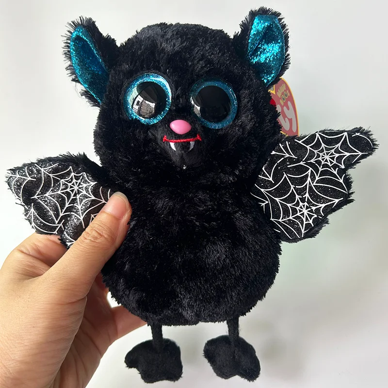 15CM Ty Big Eyes Beanie Plush Stuffed Animal Toy Cute Doll Black Bat Batrick Children Christmas New Year Birthday Kids Gifts