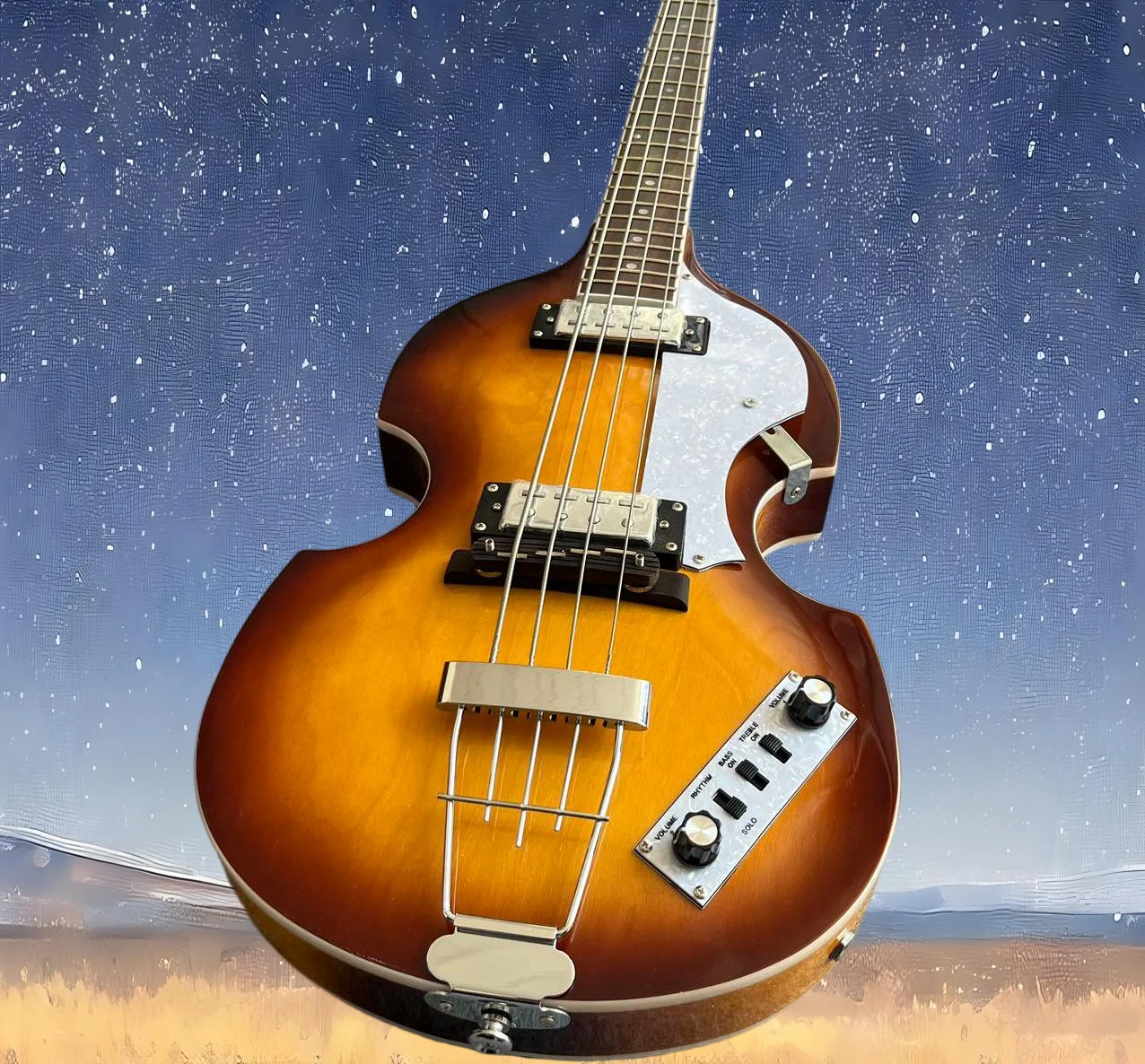 

2026 new sale Custom 4-String Hollow BBT 4-String Bass Maple Flame Top
