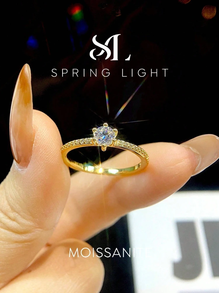 0.4CT Classic Real Moissanite Diamond Wedding Rings For Women Gift Real Fashion Elegant Top Quality Jewelry