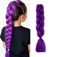 Kpop Rumi Cosplay 24Inch Jumbo Braid Extensions Synthetic Braiding Hair Afro Ombre Color Kanekalon Hair for Children/Women Braid