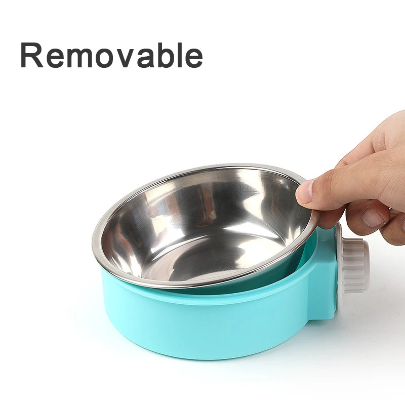 Pet Feeding Bowl Hanging Non-Slip Cats Dogs Food Bowls Stainless Steel Puppy Water Feeder Can Be Fixed On The Cage Pets Supplies