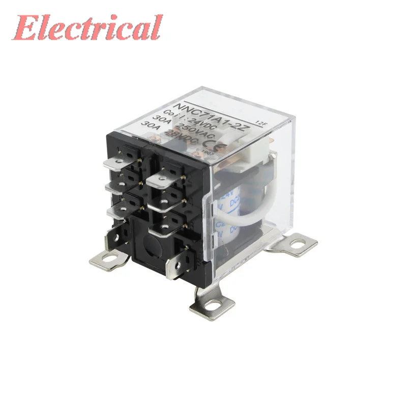 1PC JQX-12F 2Z DC 12V 24V AC 220V 30A 250V AC/28V DC DPDT General Purpose Power Relay 8 Pin 46x48x38MM