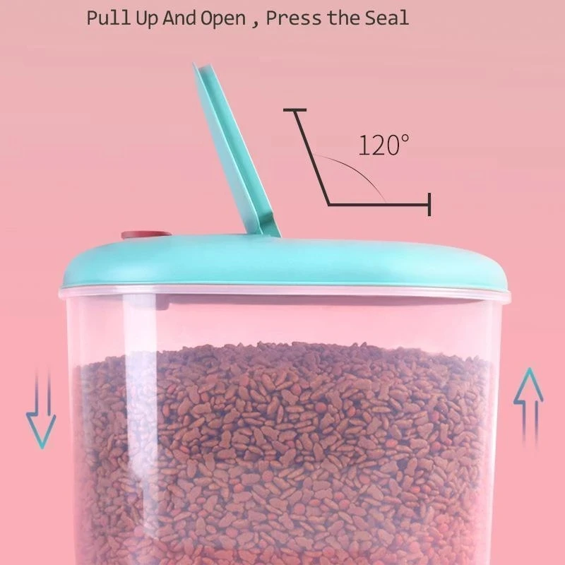 Promotion! 10L Kitchen Container Bucket Insect-Proof Moisture-Proof Rice Cylinder Grain Sealed Jar Pet Dog Food Store Box-B
