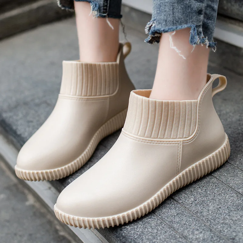 

New Rain Boots Women's Sliding Sleeves Women's Rain Boots Anti Slip Waterproof Women's Home Short Boots Botas Mujer