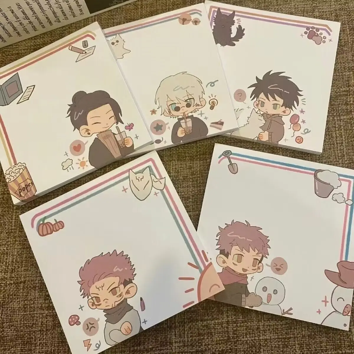 Anime Jujutsu Kaisen Cute Sticky Notes Satoru Gojo Memo Satoru Gojo Cosplay Notebook Stationery Office Supplies Fans Gift