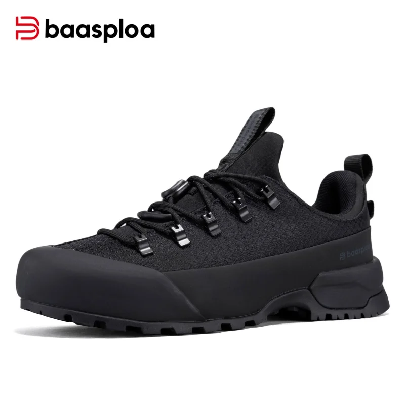 Baasploa Men Hiking Shoes Water Resistant Outdoor Sneakers Non Slip Wear Resistant Climbing Shoes Comfort Sport Trekking Shoes