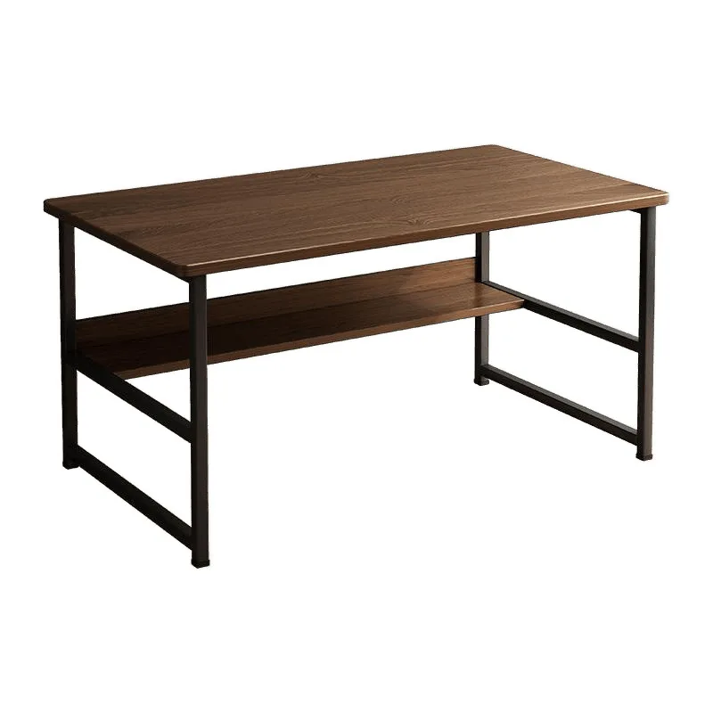 

Hot Sales Modern Walnut Color Executive Desk With Bookshelf Simple Wooden Study & Work Table For Office & Bedroom Use