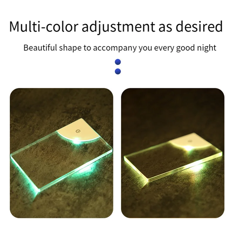 

N75R-LED Blank Acrylic Glowing Business Card Light Transparent Name Tag Board DIY Gift For Husband Boyfriends Dady Gift
