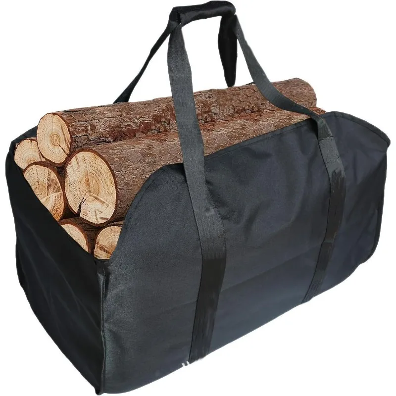 Storage Bag Portable Firewood Carrier Travel Pack Sturdy Handheld Firewood Sack for Wood Storage with Durable Construction.