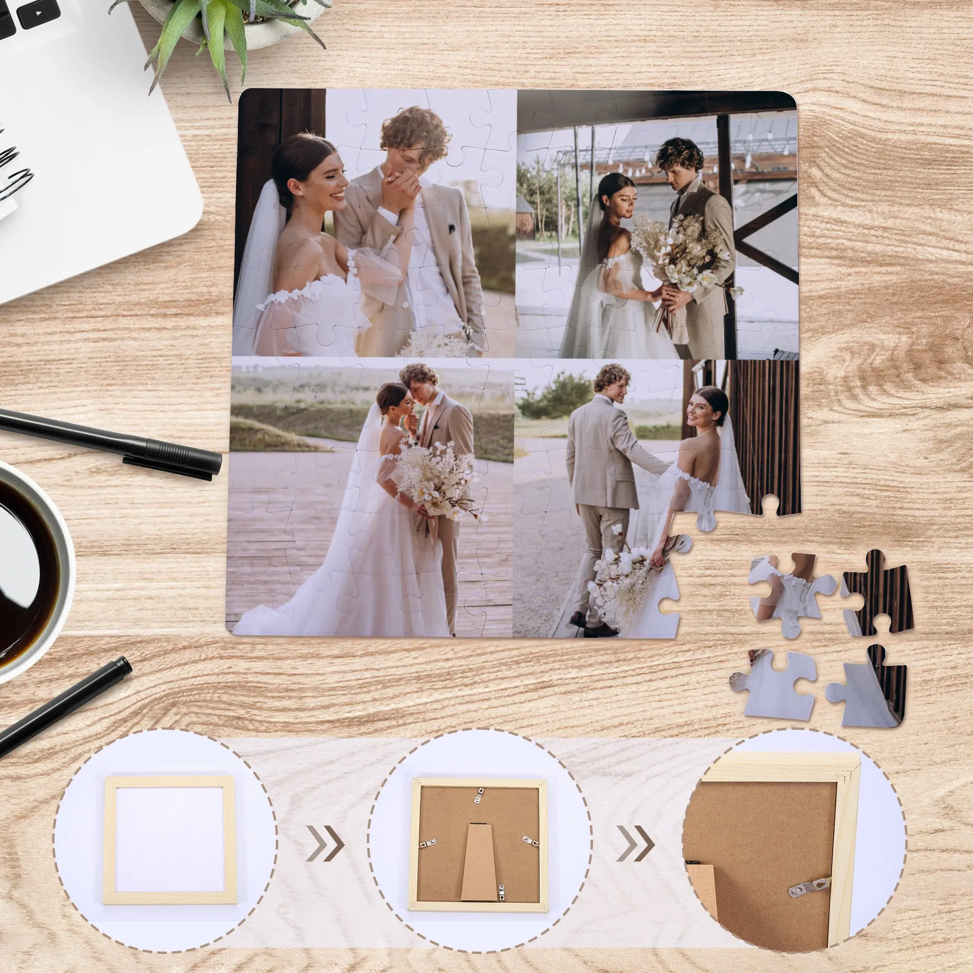 Custom Couple Photo Frame Personalized Wedding Anniversary Gift Living Room Newlywed Party Decoration Picture Frame for Him Her