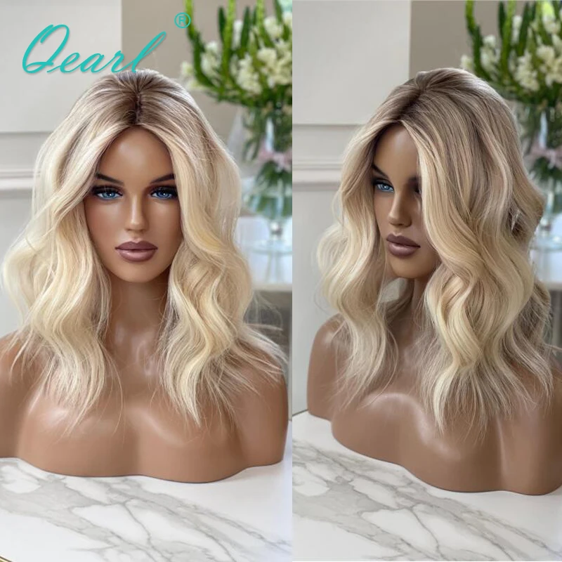 

Ombre Glueless Wig Human Hair Pre Plucked Light Honey Blonde Lace Frontal Wigs Top Sale 13x4 Natural Women Short Bob Wig Qearl