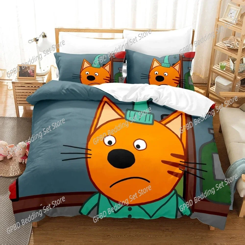 

3D Print Kid-E-Cats Cartoon Bedding Set 3D Printed Suitable for Bedroom Duvet Cover Set With Pillowcases Kids Home Textile