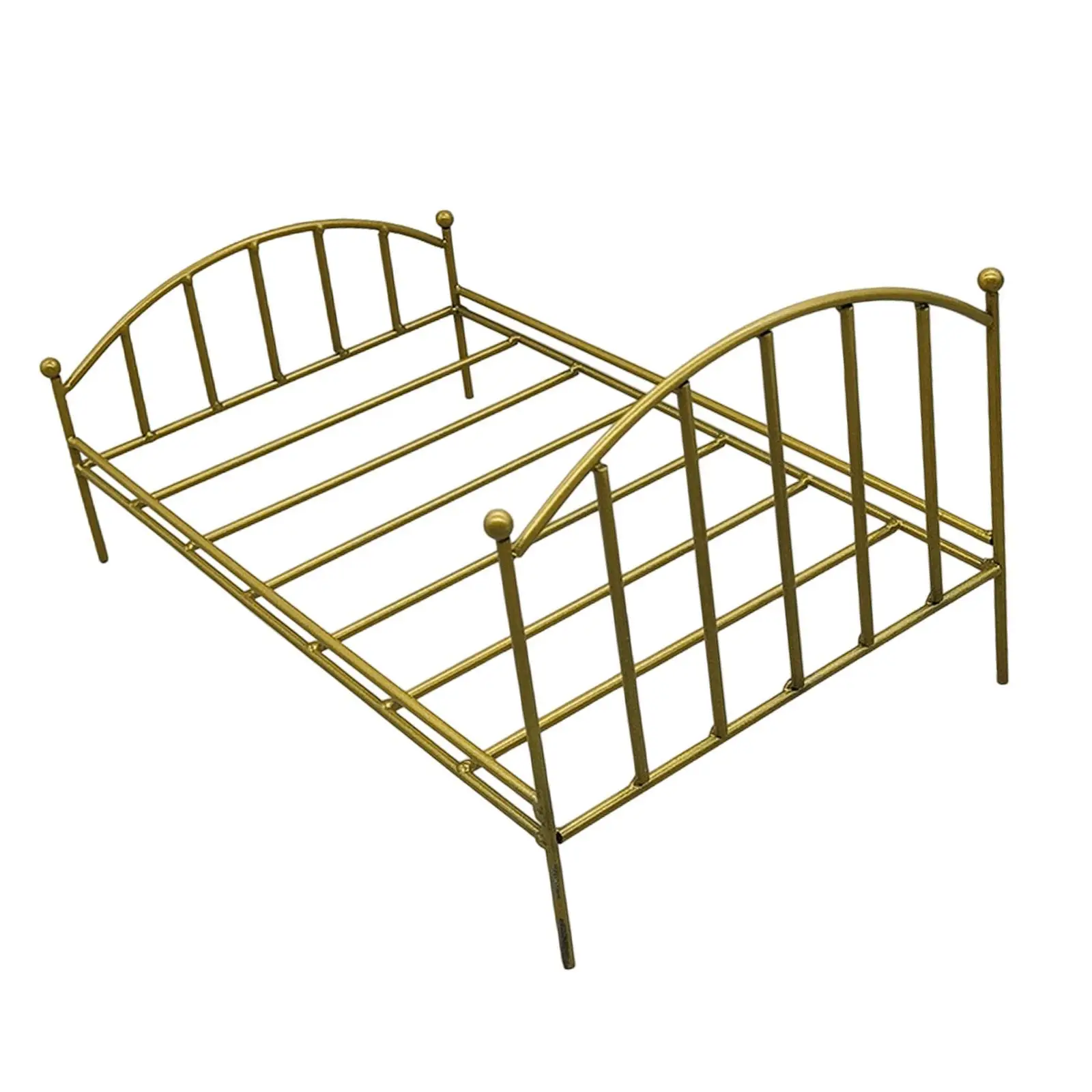 1:12 Schaal Ijzeren Huis Bed Poppenhuis Metalen Bed Diy Pop Home Meubelen Ambachtelijke Mini Meubelen Accessoires Voor Poppenhuis