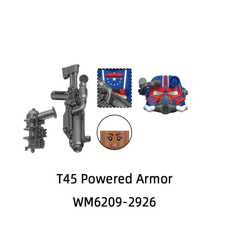 WM6209 폴아웃 T45 파워드 아머 모델 블록 MOC 브릭 세트 선물 장난감