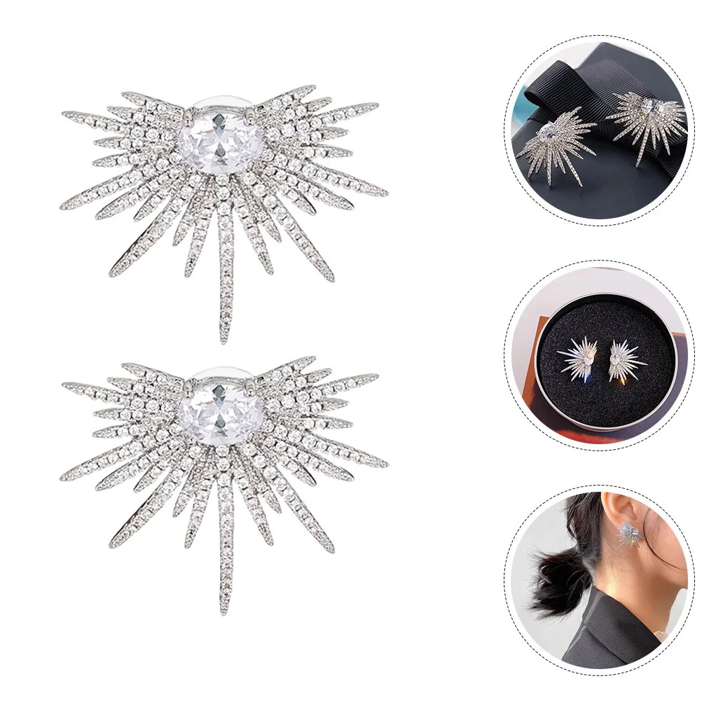 

1Pair Earrings Rhinestone Studs Sparkle Jewelry for Women Wedding Bridesmaid Prom Statement Earrings