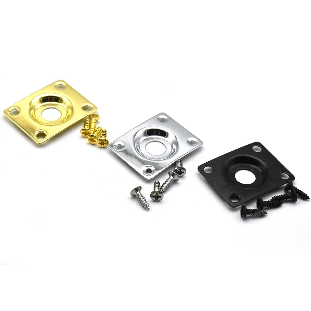 Metal Rectangle Guitar Bass Output Jack Plate with Socket Screws for LP TL Style Electric Guitar Accessories Parts