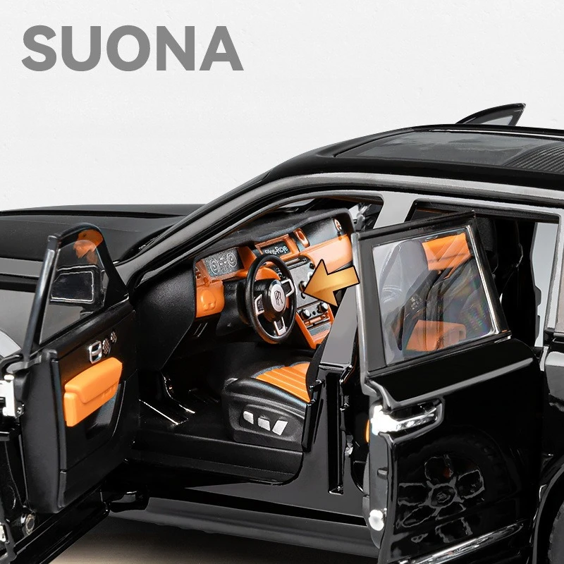 1:20 Rolls-Royce Cullinan SUV haute Simulation moulé sous pression en alliage de métal modèle de voiture son lumière retirer Collection enfants jouet cadeaux