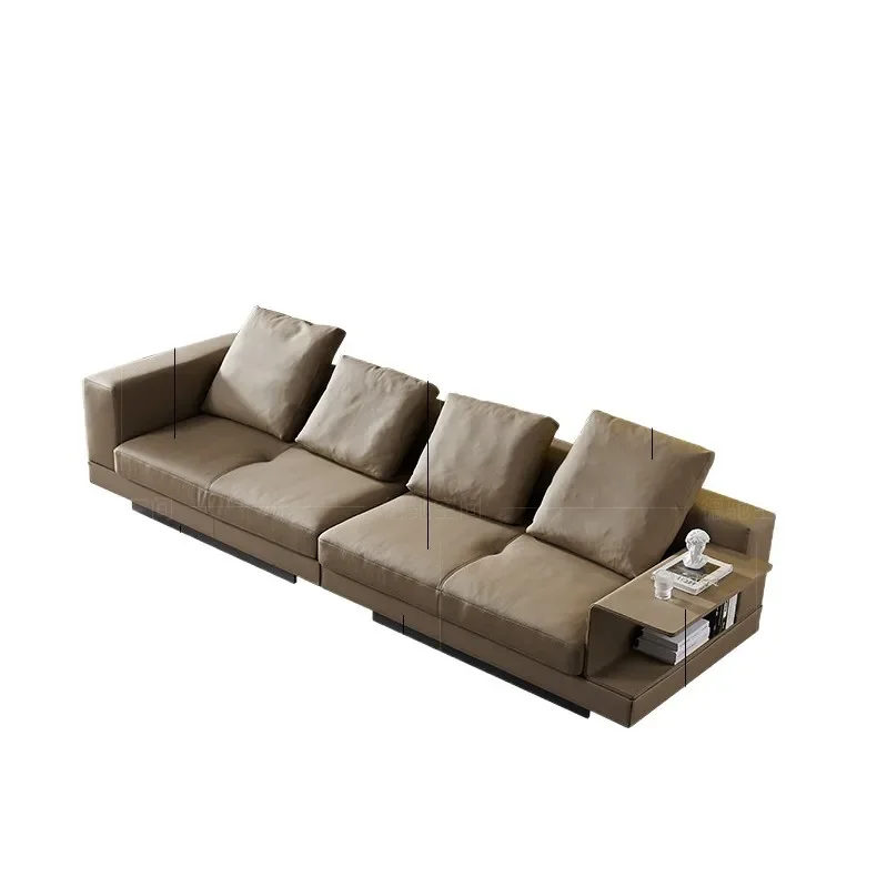Saddle leather flying wing armrest Connelly sofa, first layer cowhide simple living room high-end full green leather sofa