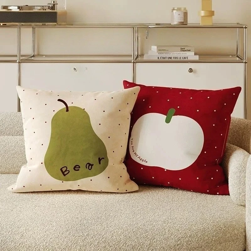 Cartoon Fruit Cute Student Children Pillow Cover Sofa Living Room Cushion Cover Bedside Square Pillowcase