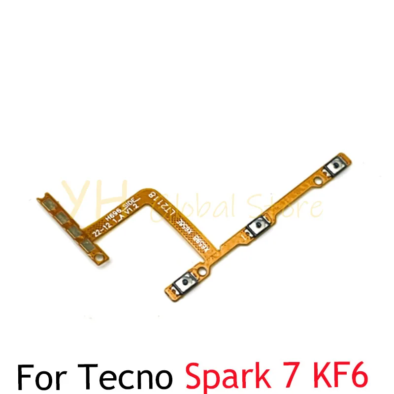 

For Tecno Spark 7 8 8C 8T 10 10C Pro KF6 KG6P KG5 KG6 KG8 Ki5q Ki5k Ki5 Ki7 Power On Off Switch Volume Side Button Flex Cable