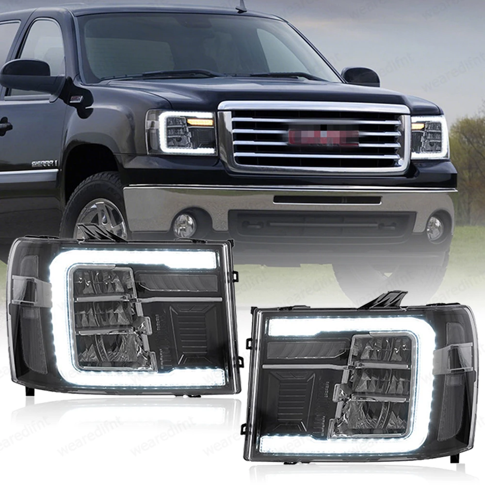 

Car Front Lights For GMC Sierra SLE 1500 Headlight 2007-2013 Modified Led Head Lamp Assembly With LED DRL Turn Signals