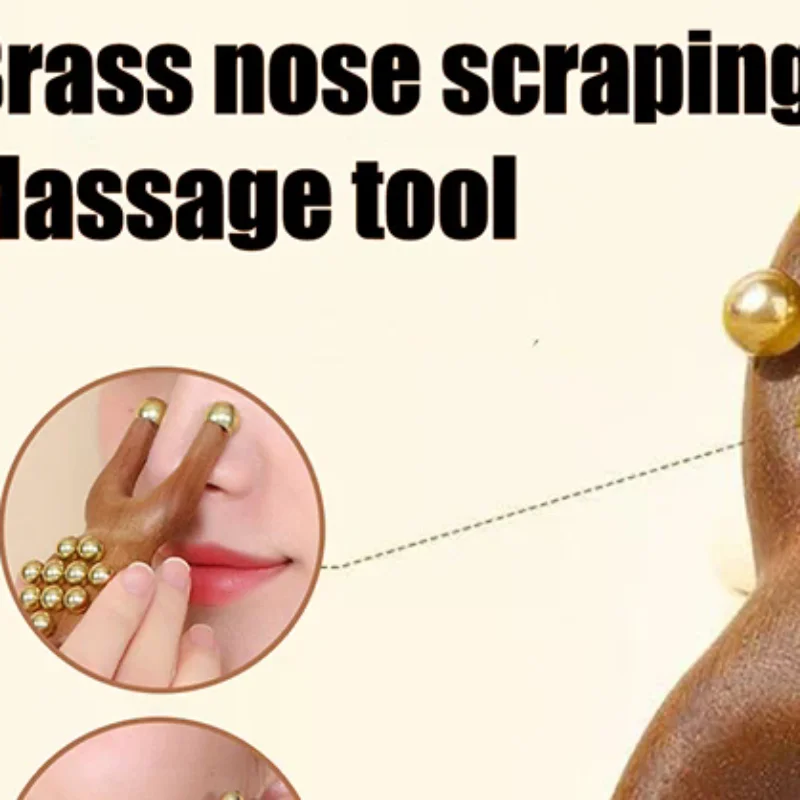 

Деревянный массажный инструмент для носа Гуаша, ручная расческа из латунных бусин, антистатическая для лица, носа, глаз, релаксация пятен, меридианы, акупунктурная точка