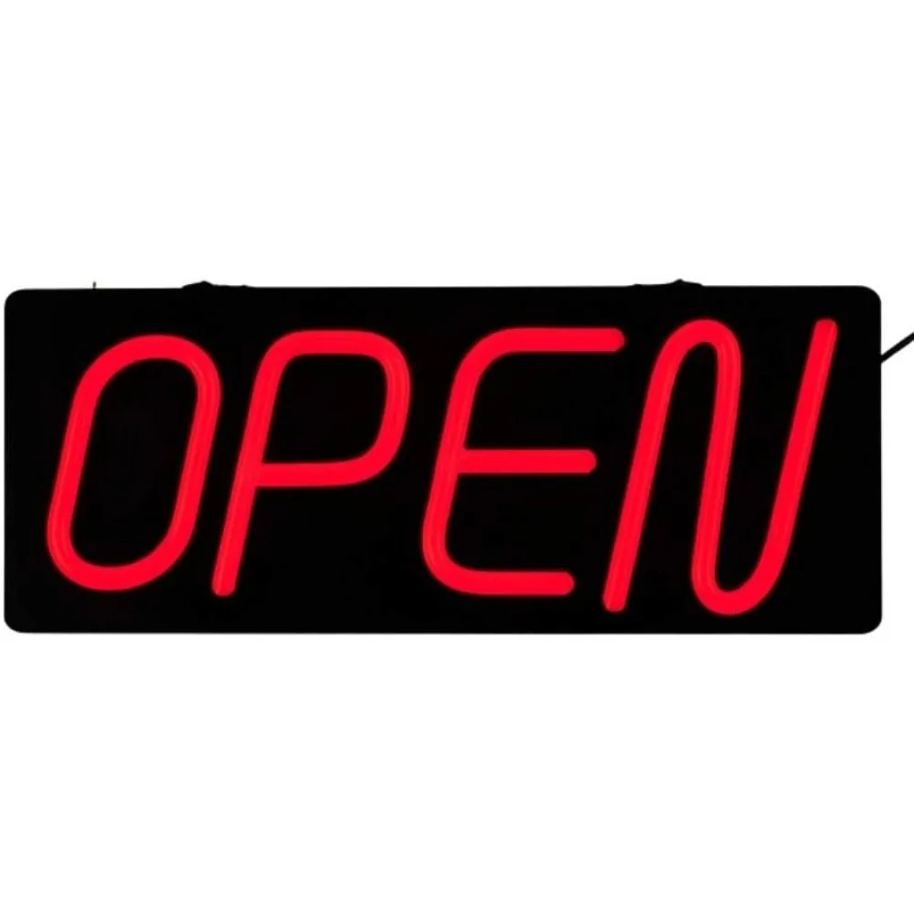 

Светодиодная вывеска «Открыто» с горизонтальной неоновой подсветкой для декора окон и дверей бизнес-предприятий (доставка по США)