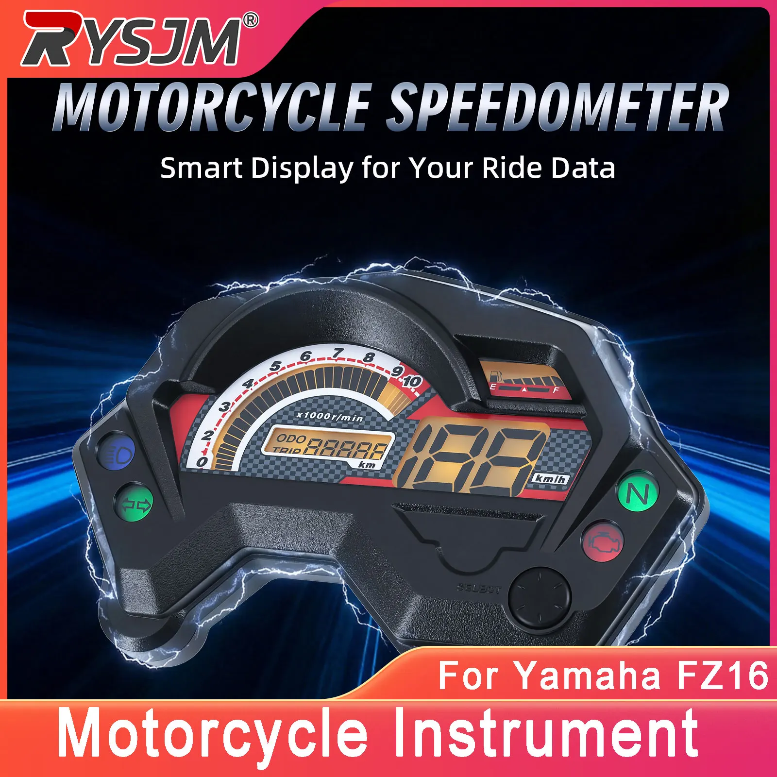 Motorcycle Digital Speedometer RPM Tachometer Gauge Electronics Indicator LCD Fuel Display For Yamaha FZ16 FZ 2.0 16 Cafe Racer