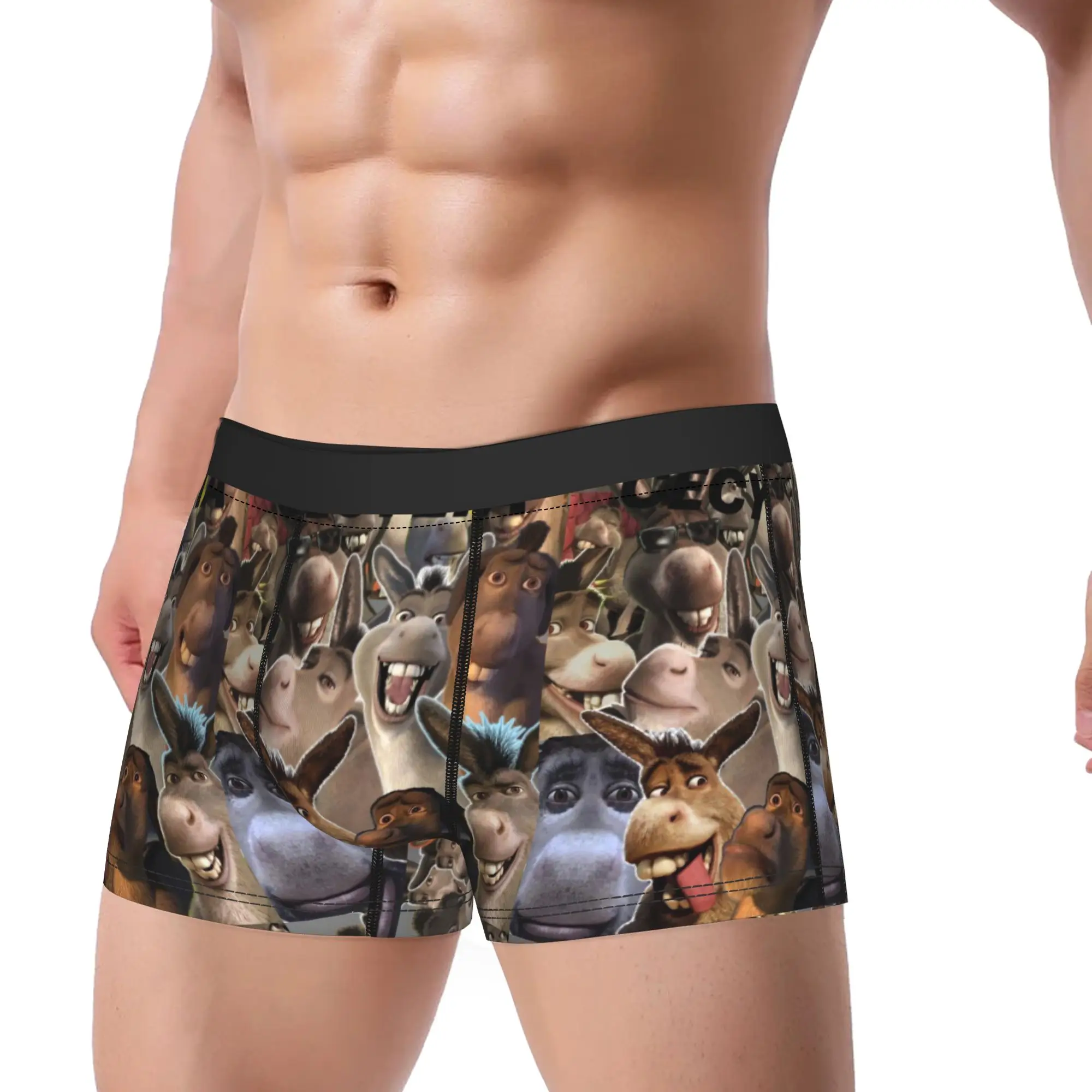 Man Shrekes and Donkey  Boxers Shorts,Comfortable  Underwear Breathable Panites