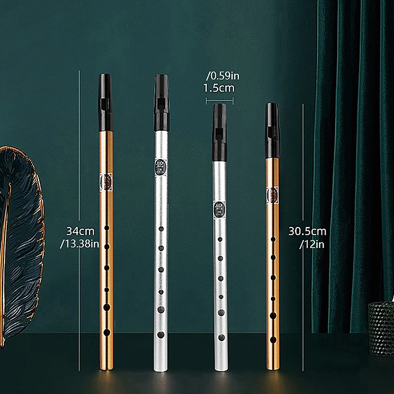 1Pc 6 Hole Flute C/D Key Irish Whistle Ireland Tin Penny Whistle Metal Flute Instrument Musical Beginners Accessories
