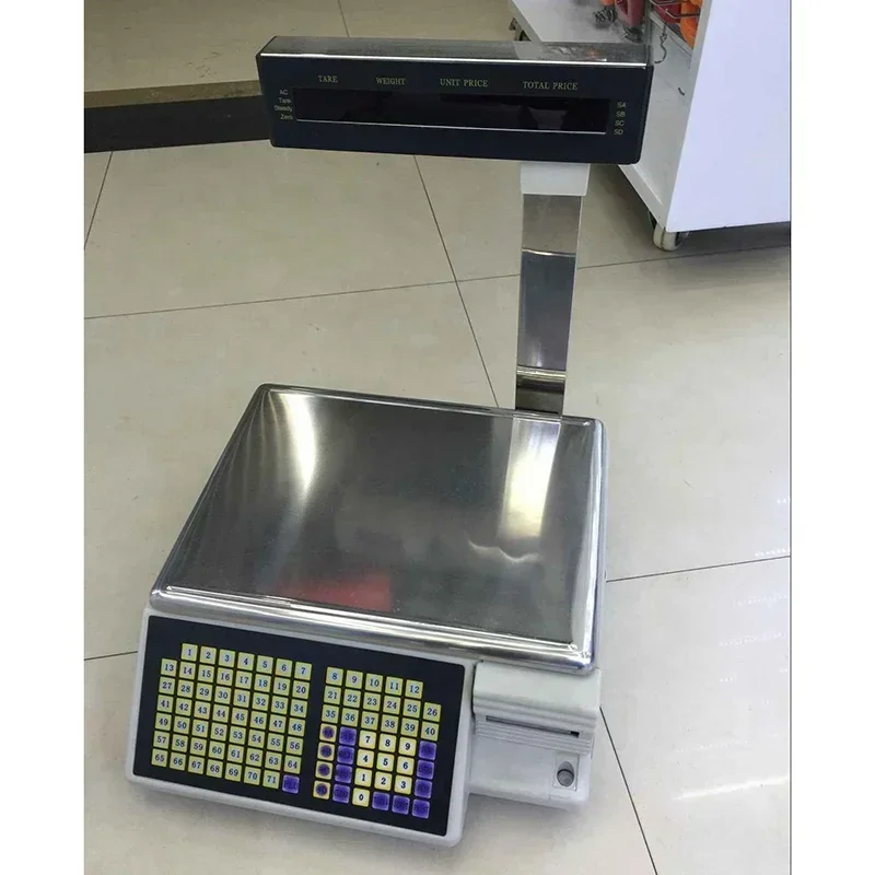 Hot Salesfor Fruits In Supermarket Barcode Label Printing Scale LCD 13kg/11kg 110-250V 14192-29