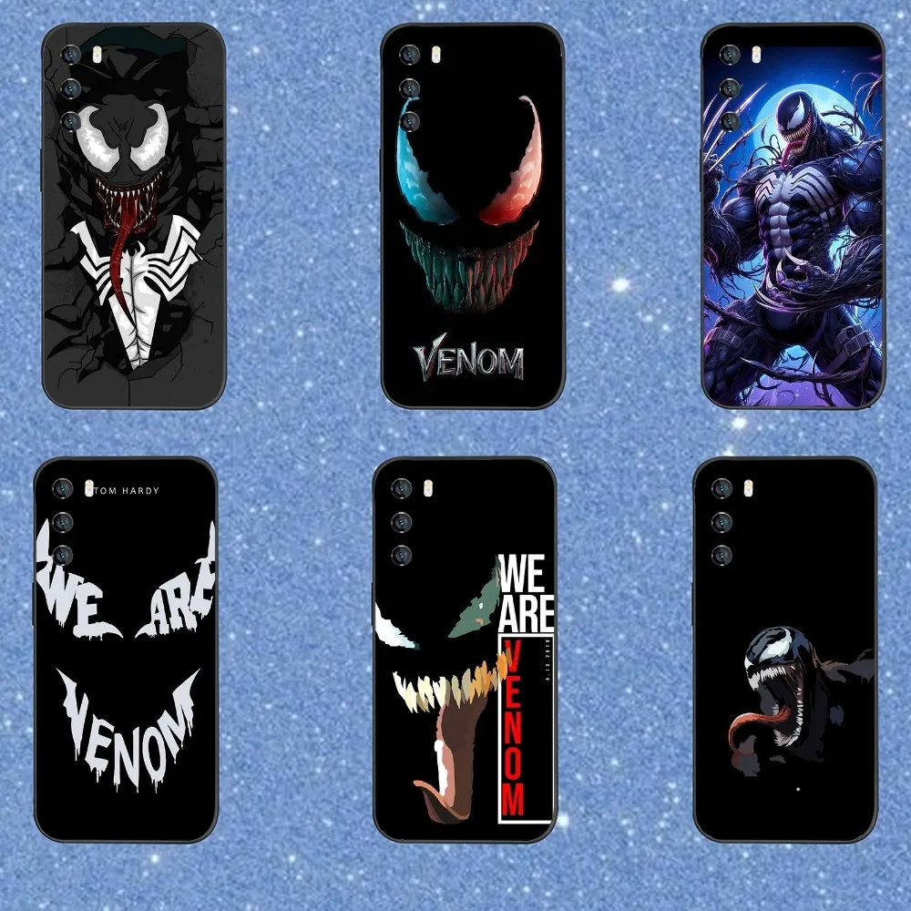 M-Marvel Superhero V-Venom Phone Case For Samsung Galaxy A52 A12 A51 S21 Edge S22ULTRA S23 S20LITE Plus Ultra Black Cover