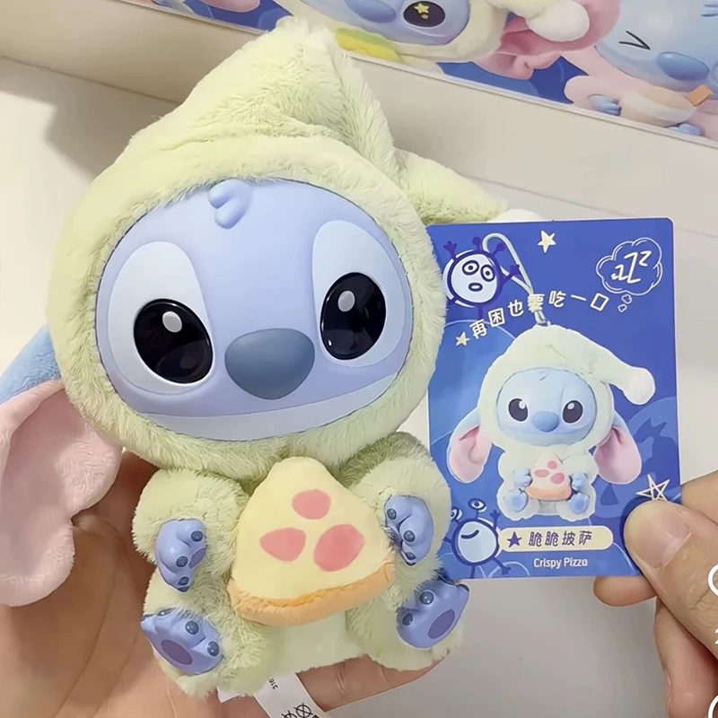Kawaii Accessories Stitch Plush Toy Lilo&stitch Keychain Keyring Doll Eat Something Before Sleep Series Backpack Pendant Girl