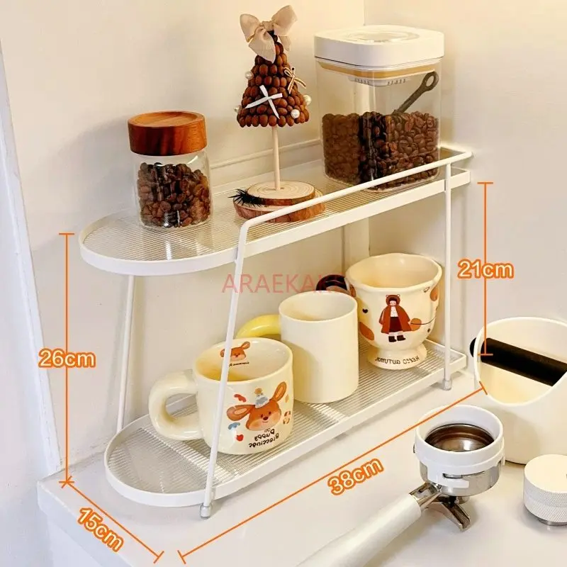 

1pcs Desktop Tea Cup and Water Glass Holder, Luxury Double Layer Narrow Coffee Cup Rack for Coffee Utensils and Cup Storage