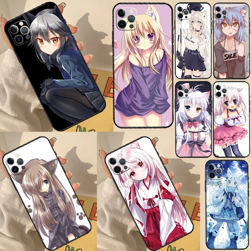 Anime Cat Girl Phone Case For Samsung Galaxy S24 S25 S26 Ultra S20 S21 S22 S23 Plus S10 S25 FE Back Cover
