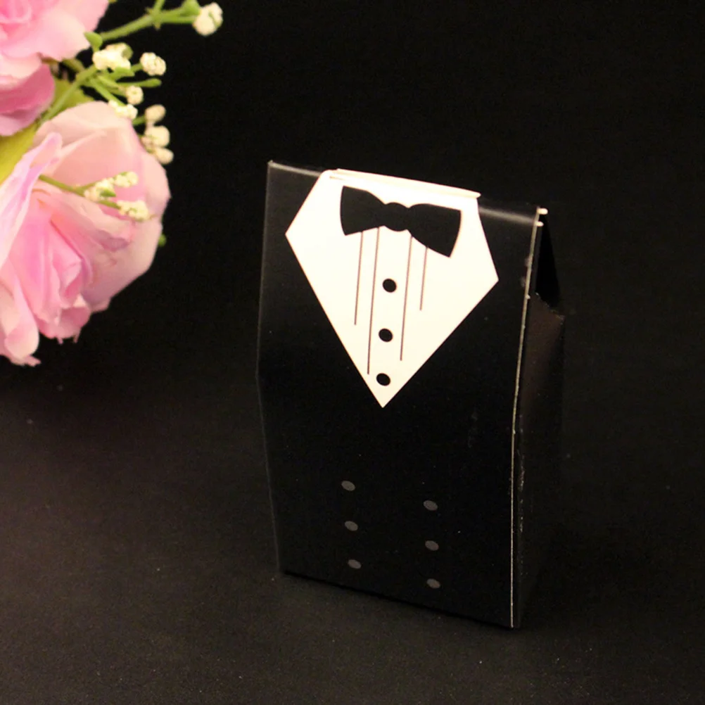 

50pcs Double Dress Choclolate Boxes Candy Boxes Foldable Sweets Packaging For Wedding Party Favours Chocolate Gift Box