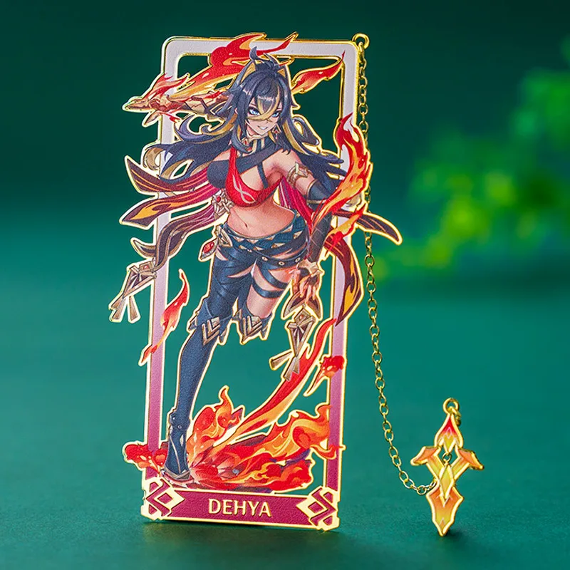 Anime Genshin Impact Dehya Cosplay Fashion Metal Bookmarks Souvenir Hollow Out Pendant Decor Collection Cosplay Xmas Gift