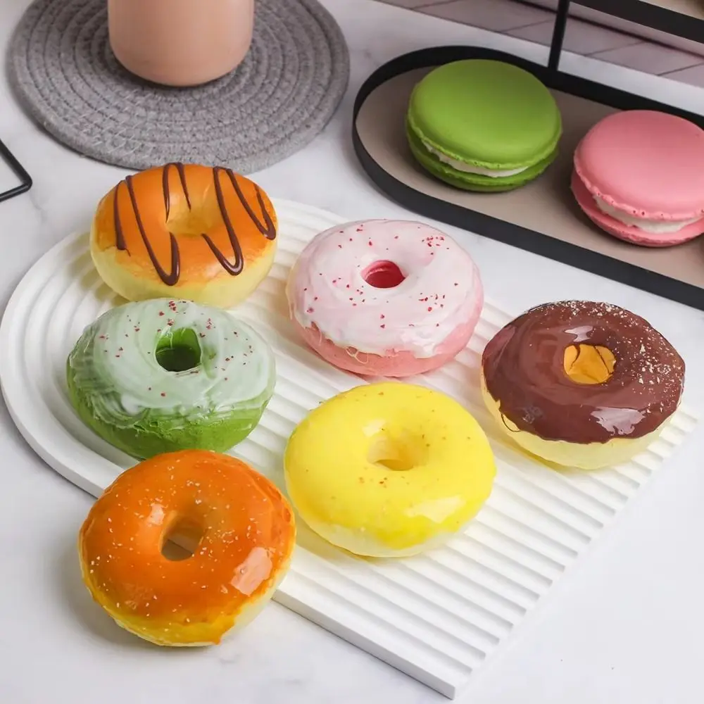 Hand Relax Simulation Bread Squeeze Toy Food Shape Slow Rebound Doughnut Bread Squeeze Toy PU Pinch Sensory Fidget Toy