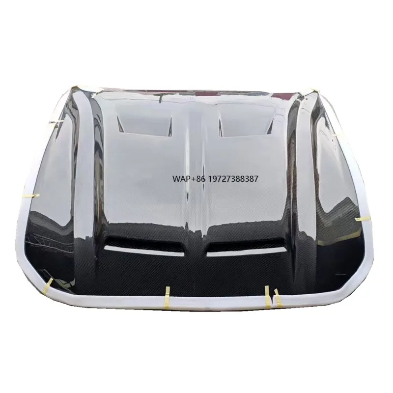 Super Snake Carbon Fiber Front Engine Cover for S550 Engine Hoods 2018-2023 6th-Gen