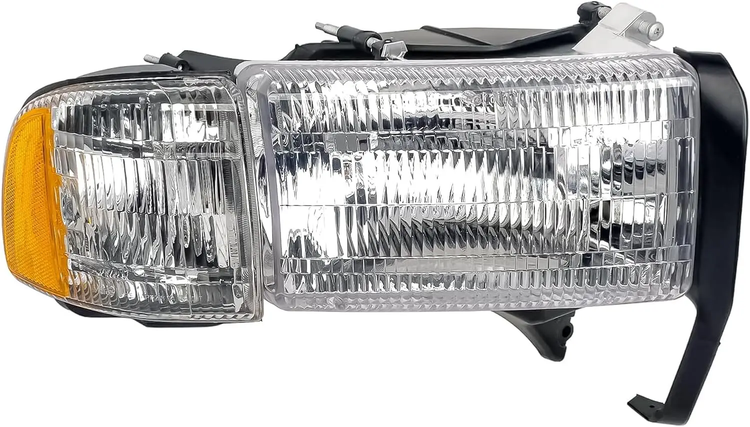 Headlights Assembly compatible with 1994-2001 Dodge Ram 1500,94-02 RAM 2500 3500 (Non-Sport Models) Headlights w/Bulb & Corner L