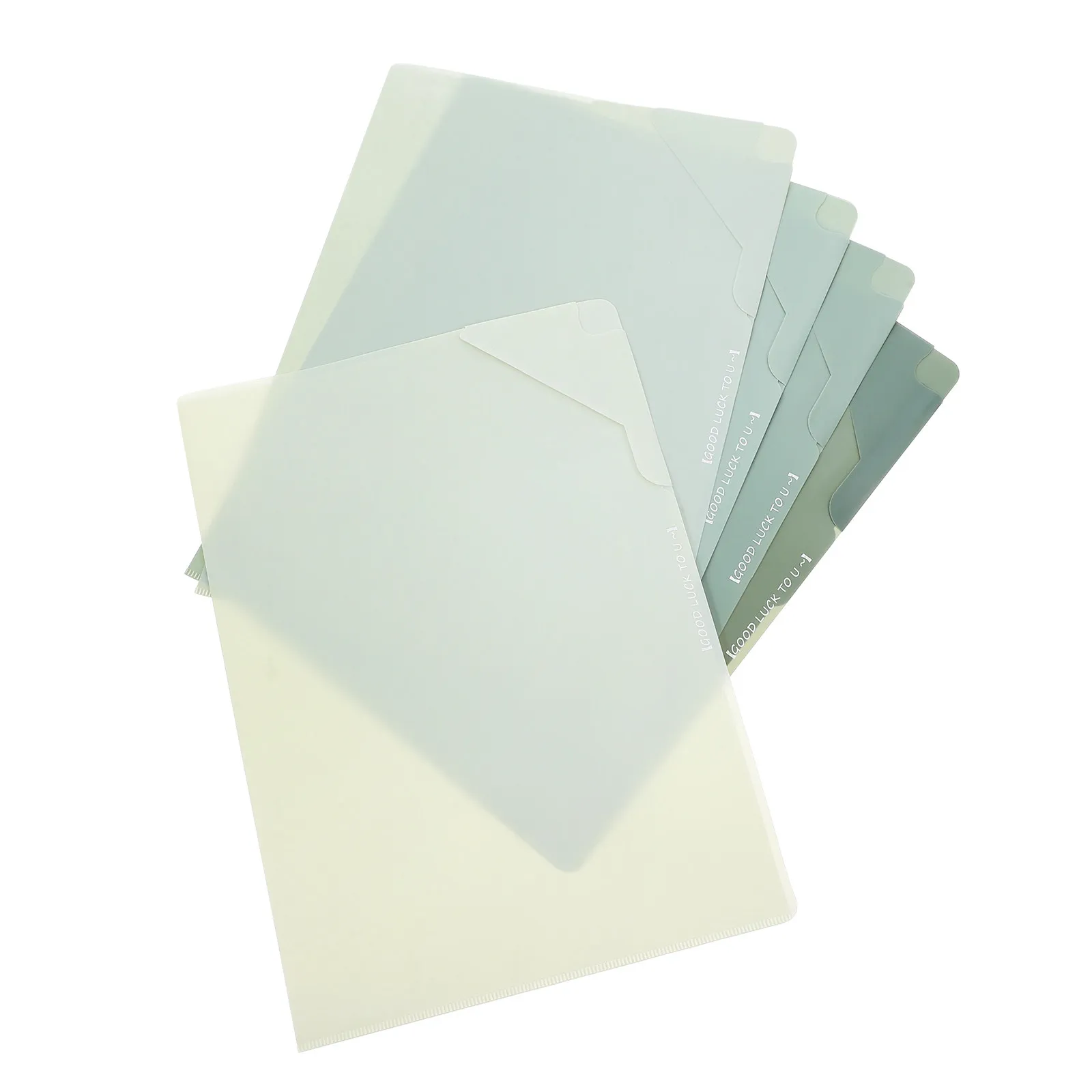 

5Pcs Gradient Color File Folder Organizer Office L-Type Pocket Folders Document Storage Filing Folders Plastic