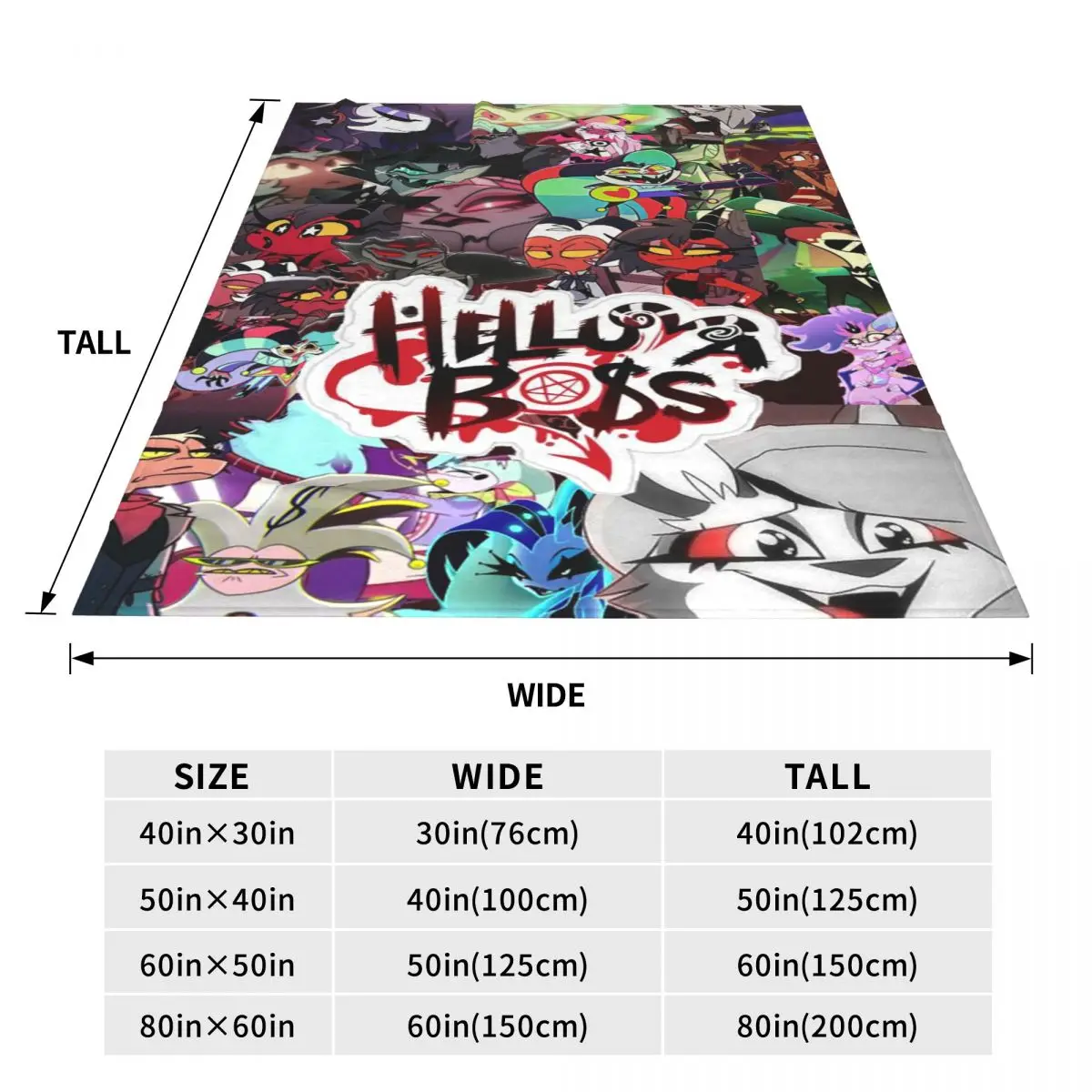 Helluva Boss Cartoon Blanket Flannel Sofa Throw Blanket Warm for Home Bedroom Office Throws Bedspread Quilt